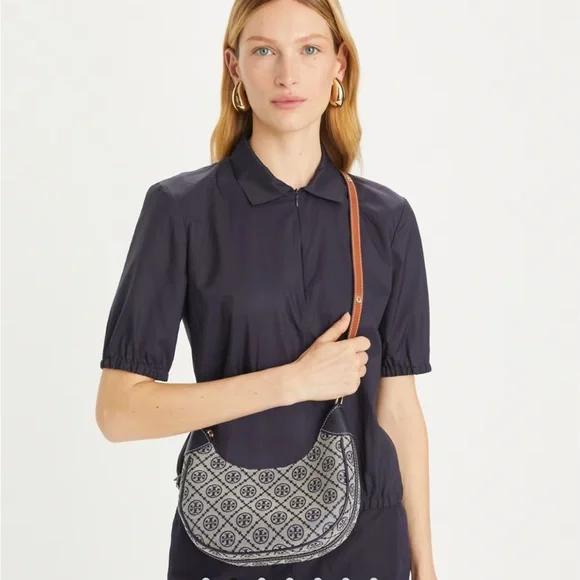 Tory Burch Blue and Tan Shoulder Bag - Picture 3 of 12